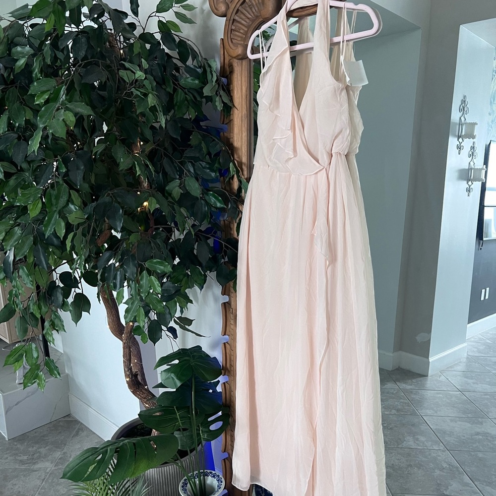 Nouvelle Amsale Bridesmaid Gown beige chiffon